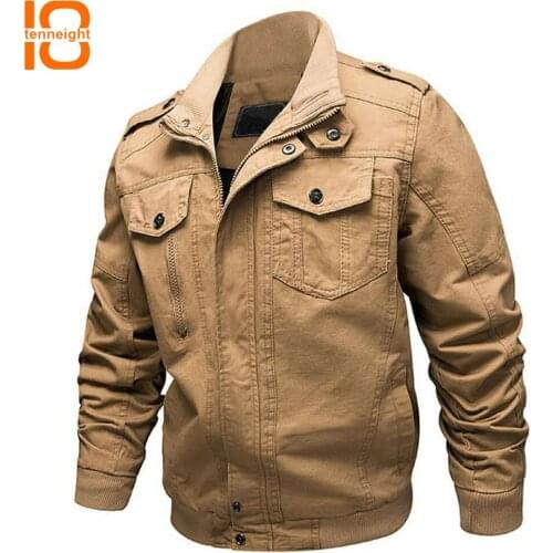 TENNEIGHT Air Force Flight Jackets Men Winter Autumn Windbreaker Military men bomber Army jacket Casual Cotton hiking jacket