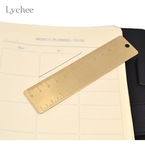 Lychee Life 12cm Brass Ruler For Embroidery Cross-Stitch Diamond Painting Cross Stitch Sewing Tools And Accessory