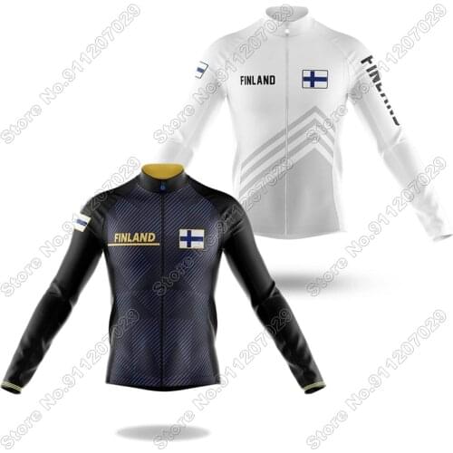 Men Finland 2021 Cycling Jersey Long Sleeve Cycling Clothing Race Road Bike Shirts Bicycle Tops MTB Uniform Maillot