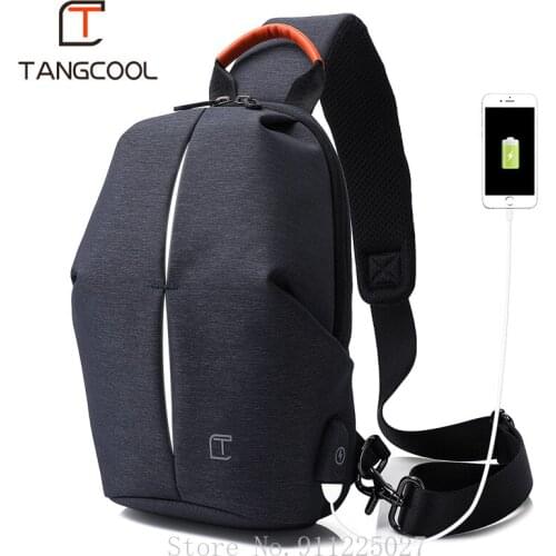Xiaomi Mens Chest Bag Waterproof Messenger Bag Male Trend Shoulder Bag Chest Pocket USB Charging Crossbody Package