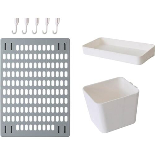 Kitchen Bathroom Wall Shelf Decor Hanging Storage Hook Rack Shelves Closet Organizer Storage Shelf