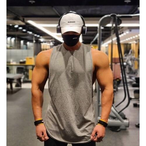 New Brand Mens Bodybuilding Stringer Tank Top Letter Print Sleeveless Military Operations Black Gyms Workout Sports Vest