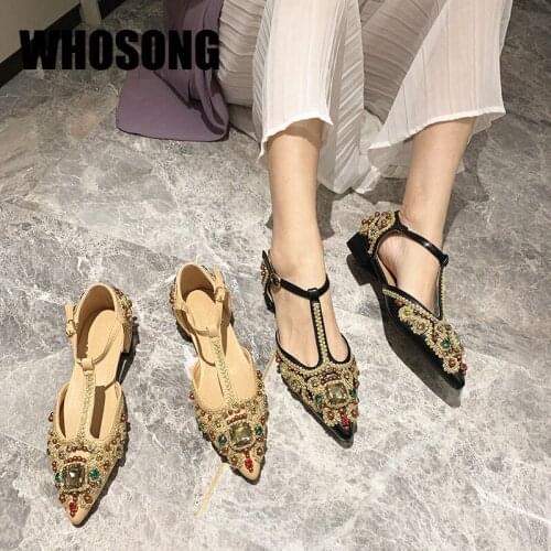 New Autumn Women Shoes Girls Pointed Toe Shoes Woman Rhinestone Flats Ladies Brand Shoes Female Black Flats Soft Shoes Mary Jane