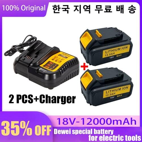 Original 18V 12000mAh Li-ion Battery DCB180 Rechargeable Battery For DEWALT DCB180,DCB181 XJ DCB200,DCB201,DCB201-2,DCB204,DCB20