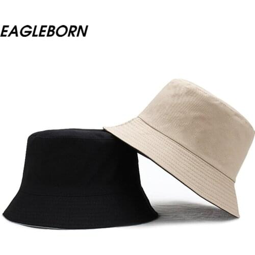 New Fashion Hat Women Double Sided Bucket Hat Solid Hat Summer Sun Hat Japan South Korea Simple Trend Bucket Hats Bucket Hat Men