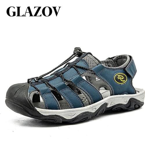 Big Size 39-49 Summer Genuine Leather Outdoor Mens Shoes Men Sandals For Male Casual Shoes Water Walking Beach Sandalias Sandal