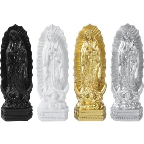 Mexico Virgin Mary Resin Figurine Icon Christian Gift Statues Et Sculptures Home Decor Ornament Virgen De Guadalupe Statue Maria