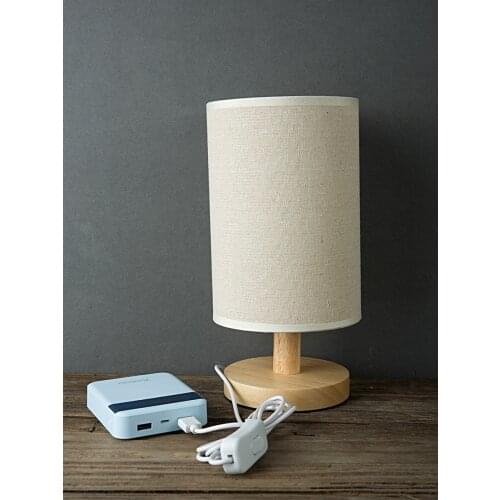 USB LED Night Lights Lamp Linen Fabric Lampshade Beside Lighting Cloth Table Lamps Led Desk Lights Wholesale Free Shipping
