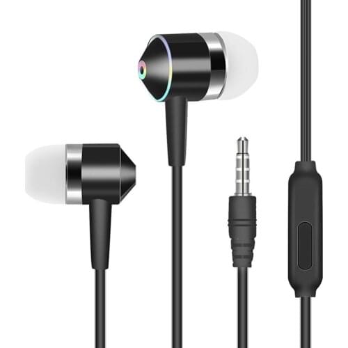 Universal 3.5mm Plug In-Ear Music Bass Wired Earphones Sports Headsets with Mic Pure Deep Bass Game Music Headset