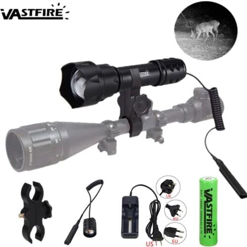 VASTFIRE 7 Watt 850 nm LED Infrared Radiation IR Lamp 400 yards Zoomable Focus Night Vision Flashlight Torch linterna