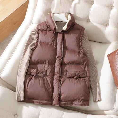 SEDUTMO Winter Duck Down Vest Women Short Vintage Oversize Waistcoat Autumn Puffer Jacket Slim Parkas ED1364