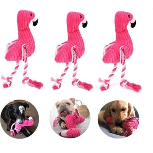 Dog Toys Squeaky Fun Flamingo Toys Durability Chew Molar Toy Cute Pet Dog Cat Plush Fit for All Pets Anti-Bite Pet