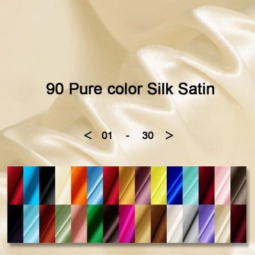 100% Mulberry Pure Silk Crepe Satin Fabric for Dress Cheongsam Width 114cm Clothing Cloth for DIY Sewing 90 Pure Color 2020 HOT