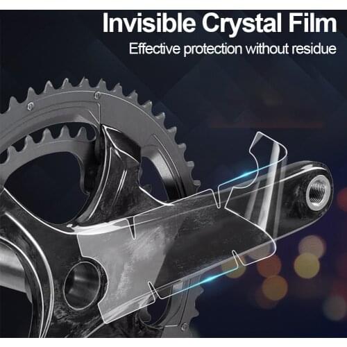 3 Sheets Mountain Bike Crank Protective Film Cover Carbon Fiber Universal Tooth Plate Anti-collision MTB Crank Clear Stickers