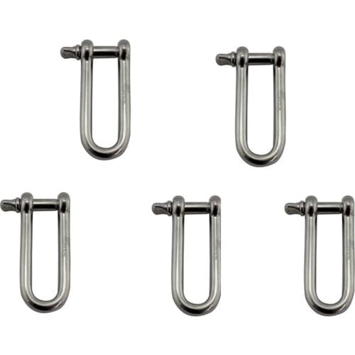 5pcs 8mm Long D standard shackle stainless steel 304 marine hardware boat hardware heavy duty