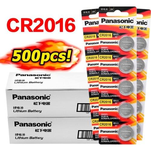 500X/lot PANASONIC High Energy Battery CR2016 BR2016 3V Coin Cell For Watch Computer Coin Batteries recorder button brand new