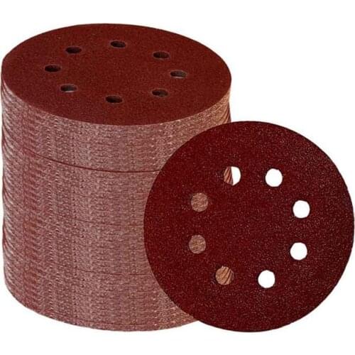 60 Pieces 8 Holes 5 Inch Sanding Discs Hook and Loop 60/100/180/240/320/400 Grit Sandpaper Assortment for Ran Orbital Sander