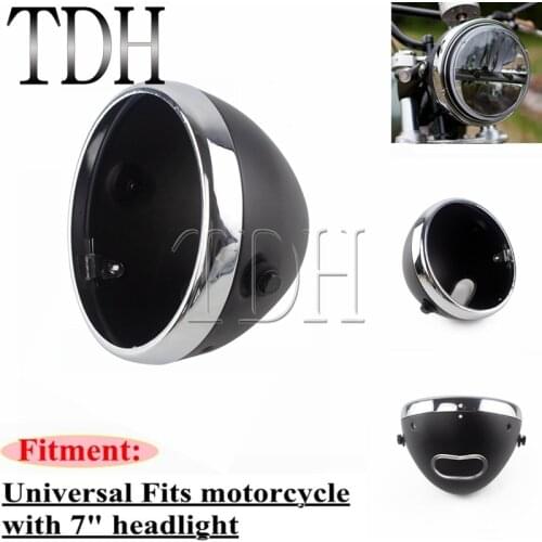 7 Inch Round Headlight Bucket Housing LED Front Headlamp Back Cover Shell For Harley Cafe Racer XS650 Chopper Lighthouse