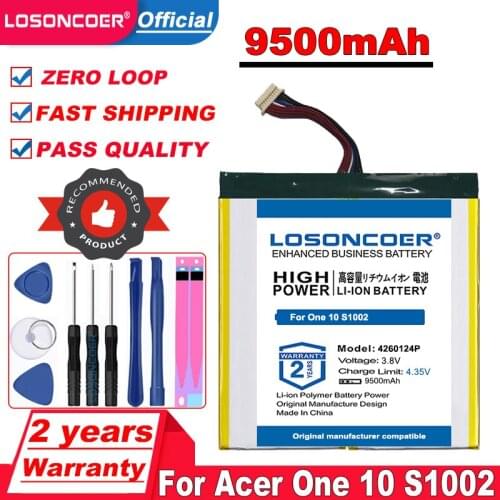LOSONCOER Top Brand 100% New 9500mAh 4260124P Battery for Acer One 10 S1002 Laptop Tablet PC in stock