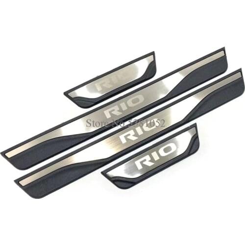 For Kia Rio 4 x-line x line Accessories 2017 2018 2019 2020 Door Sill Scuff Plate Cover Tirm Protectior Car Accessories