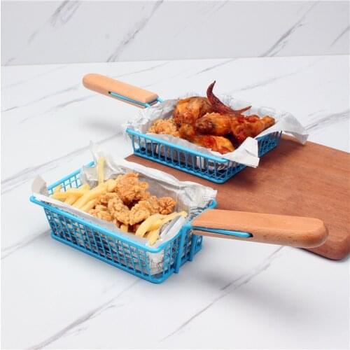 American creative tableware wrought iron fried snack basket with french fries basket fried basket dessert fried chicken bread ba