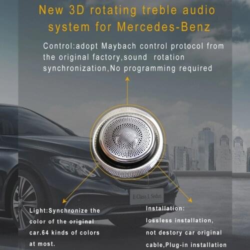 Car styling Door Speaker Design Interior Mouldings Decoration 3D rotating speaker for Mercedes-Benz S CLASS W222 (2016-2017)