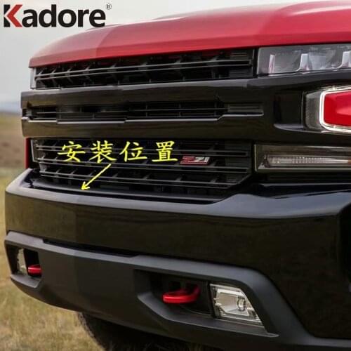 For Chevrolet Silverado 1500 2019 2020 Chrome Front Grille Grill Cover Trim Car Molding Accessories Styling
