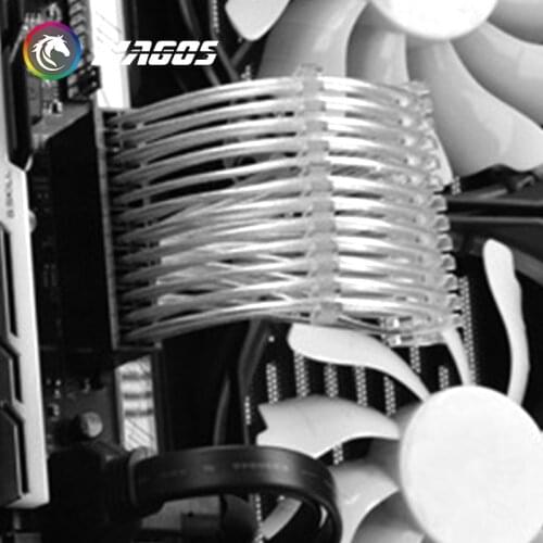 Computer PSU Extension Cable Kit, ATX / PCI-E / EPS Power Cord GPU / CPU Transfer Adapter, Sleeved Silver-Plated Line