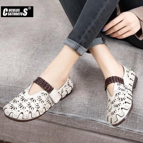 Cuculus 100% Genuine Leather Handmade Women Shoes Retro Casual shoes Women Sneakers Casual Fashion Loafers Women Flats Female