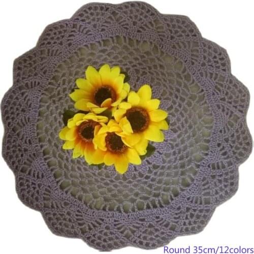 Wedding Round cotton placemat cup coaster mug kitchen drink table place mat cloth lace Crochet tea dish coffee doily drink pad