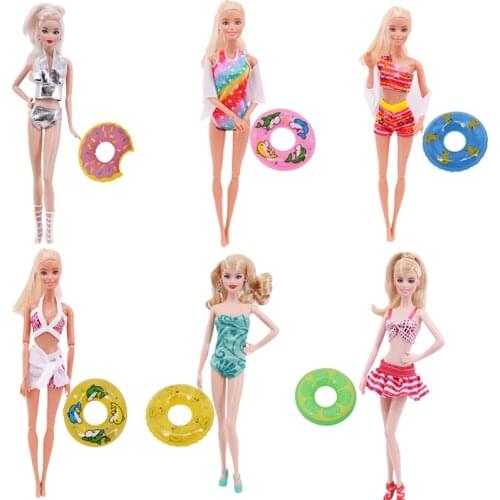 Doll Swimwear Lifebuoy Swimsuits Bikini Buoy Beach Bathing Clothes Accessories For Barbies Doll