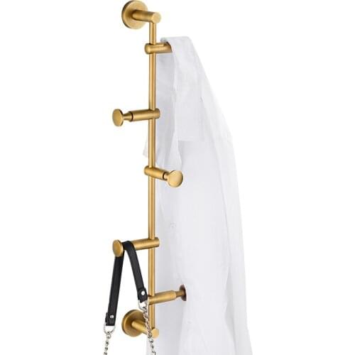 Brass coat hanger hanging on the wall coat hanger hanging on the wall coat hook without drilling bedroom coat hook