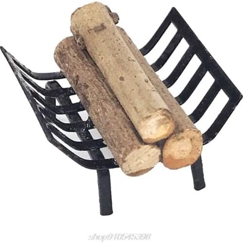 1/12 Dollhouse Miniature Furniture Metal Rack with Firewood for Fireplace Living Room Decor Collection Gift M24 21 Dropshipping