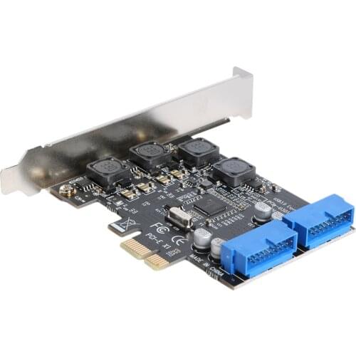 USB 3.0 PCI Express Expansion Module Front PCI-E to 19/20 Pin Header Adapter Portable External Expansion Card Adapter