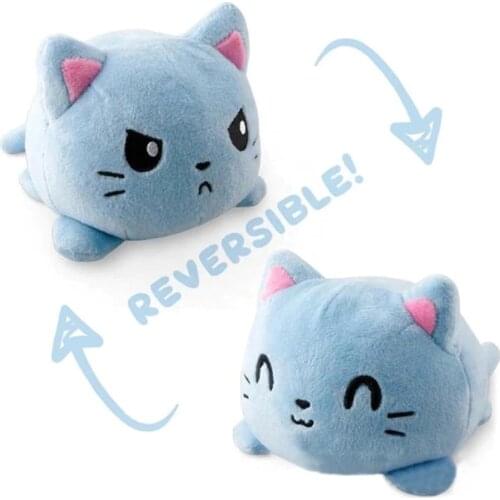 Soft Reversible Flip Cat Plush Stuffed Toy Animal Home Accessories Cute Animal Doll Children Gifts Baby Companion Plush Toy