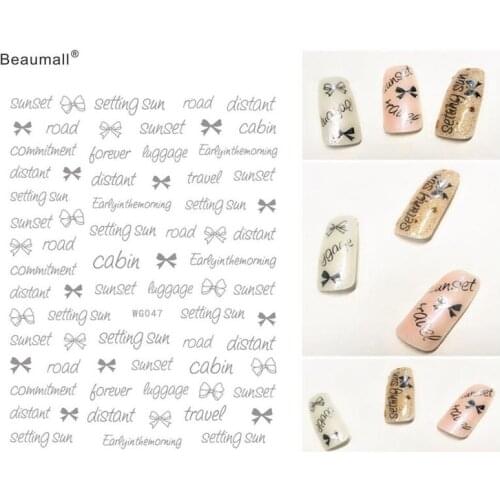 Letters Nails Art Manicure Back Glue Decal Decorations Design Nail Sticker For Nails Tips Beauty