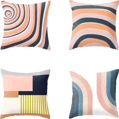 Throw Pillow Covers, Minimalist Geometric Style Decorative Pillowcases for Sofa Couch Bed Car