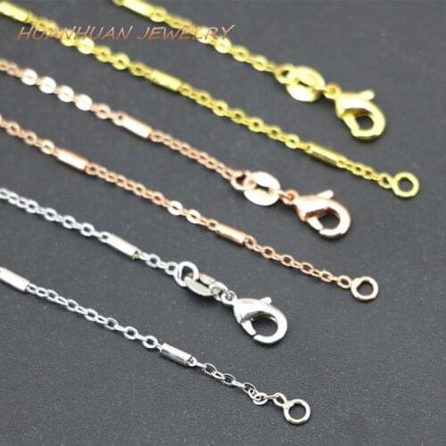 New Trendy Statement Women Link Chain Copper Stainless Steel Necklace 1.5mm Chains Gifts Choker Elegant Diy Jewelry 18inch B3377