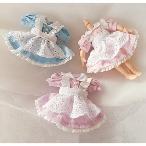 New Cute Doll Clothes Maid Dress ,Skirt for Ob11,obitsu 11,1/12 BJD Doll Clothing Accessories For Dolls