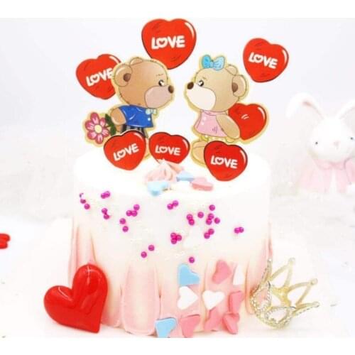 Personality fashion heart-shaped Valentines Day cake dessert hat cake decoration hat for birthday party supplies cute gift