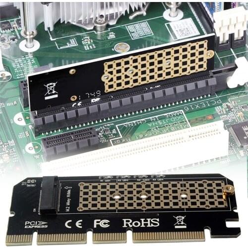 Expansion Card M.2 NVMe SSD NGFF TO PCIE 3.0X16 Adapter with LED M Key Interface Metal Card Support PCI Express 3.0 X4 2230-2280
