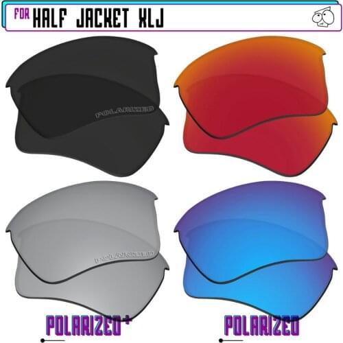 EZReplace Polarized Replacement Lenses for - Oakley Half Jacket XLJ Sunglasses - BkSrP Plus-RedBlueP