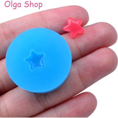 PYL591 10.4mm Mini Star Silicone Mold - Miniature Food Dollhouse Cake Decorating Fondant Candy Resin Jewelry Pendant Mould