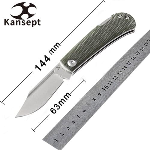 Kansept Wedge T2026B4 Folding Knife Nick Swan Design 2.45'' 154CM Blade Green Micarta Handle Compact EDC Pocket Knife Tools