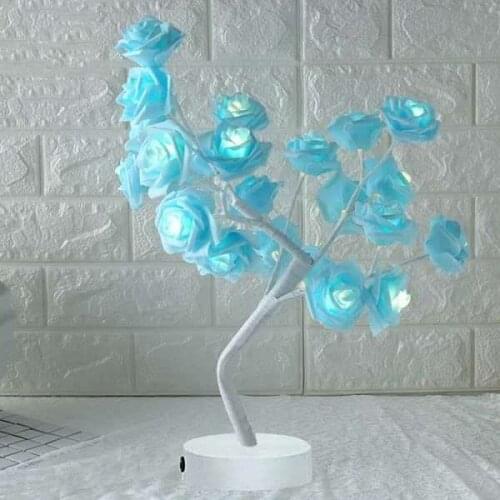 LED Table Lamp Rose Flower Tree USB Night Lights Christmas Gift For Kids Room Rose Flower Lighting Home Decoration