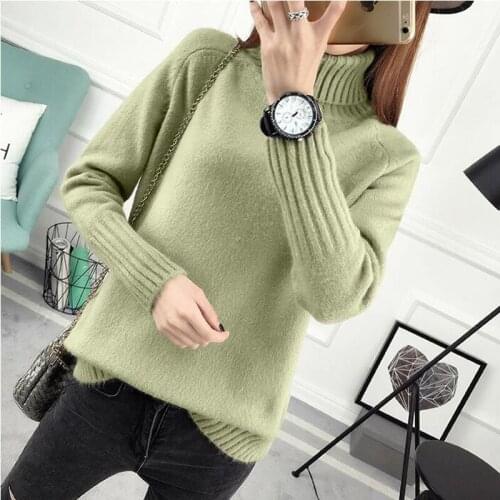 Women Sweaters 2021 Autumn Winter Tops Korean Slim Women Pullover Knit Sweater Casual Warm Elasticity turtleneck sweater Female