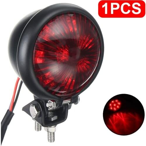 12V Red LED Adjustable Motorcycle Stop Tail Light Motorbike Brake Rear Lamp Taillight for Chopper Cafe Racer Bobber Style