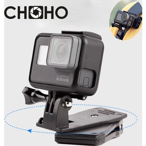 Shoulder Clip Hiking Buckle Bag Mount backpack 360 Degree Rotate For Gopro Hero 8 7 6 5 4 Xiaomi Yi 4K SJCAM Go Pro Accessories