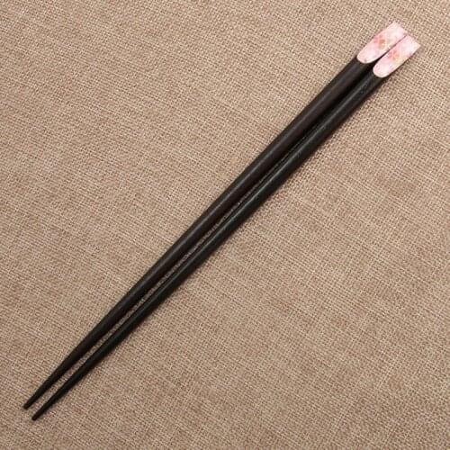 1 Pair Japanese Style Portable Reusable Chopsticks Natural Wood Chopsticks Tablewares Household Floral Wooden Chopsticks