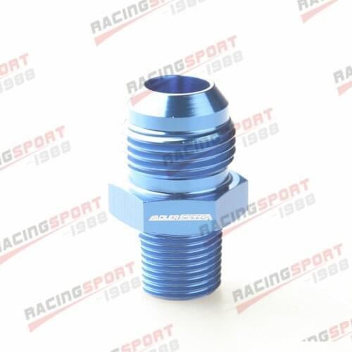 16AN AN-16 AN16 To 1'' NPT Adapter Pipe Fuel Oil Fitting Straight Blue